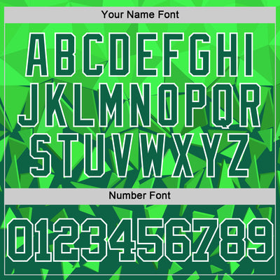 Custom Green Grass Green-White Geometric Shape Round Neck Sublimation Basketball Suit Jersey