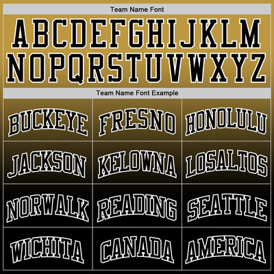 Custom Old Gold Black-White Fade Fashion Round Neck Sublimation Basketball Suit Jersey