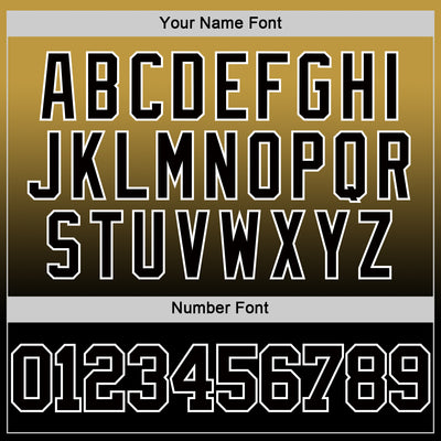 Custom Old Gold Black-White Fade Fashion Round Neck Sublimation Basketball Suit Jersey