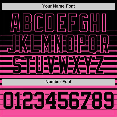 Custom Black Pink Pinstripe Fade Fashion Round Neck Sublimation Basketball Suit Jersey