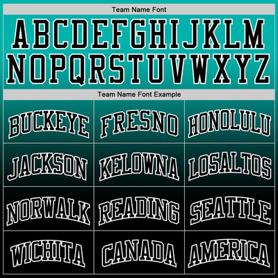 Custom Aqua Black-White Fade Fashion Round Neck Sublimation Basketball Suit Jersey