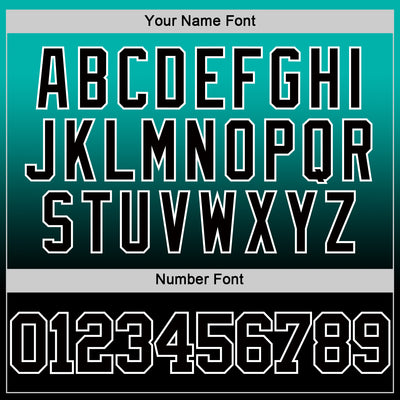 Custom Aqua Black-White Fade Fashion Round Neck Sublimation Basketball Suit Jersey