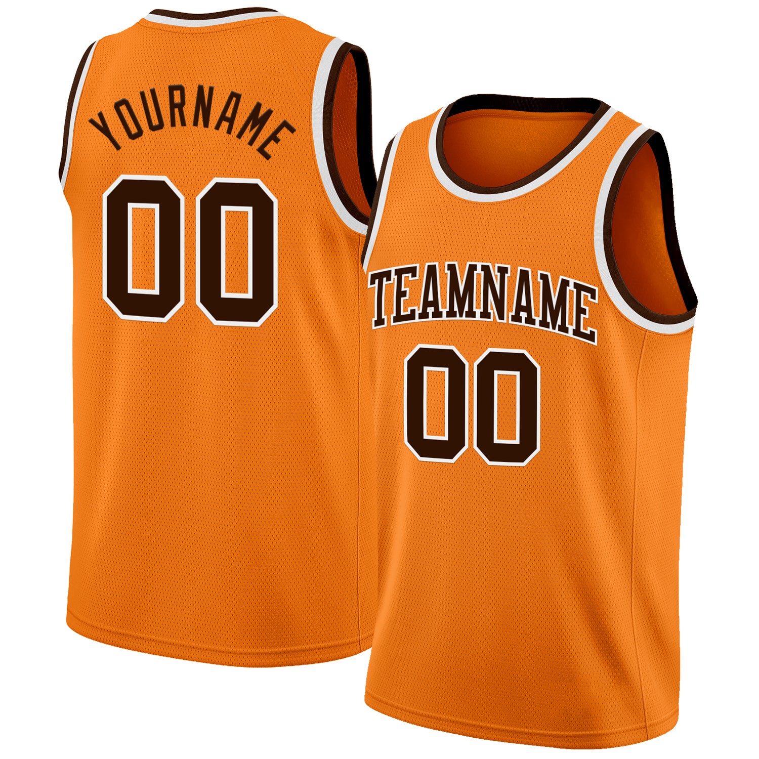 Custom Bay Orange Brown-White Authentic Basketball Jersey