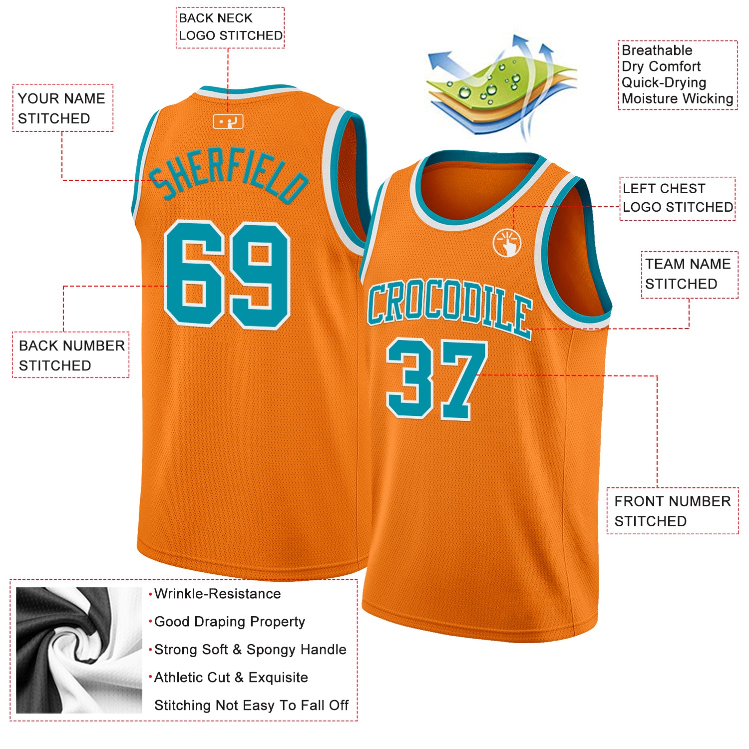 Custom Bay Orange Teal-White Authentic Basketball Jersey