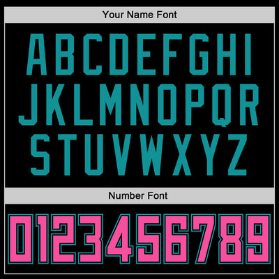 Custom Black Pink-Teal Authentic Baseball Jersey