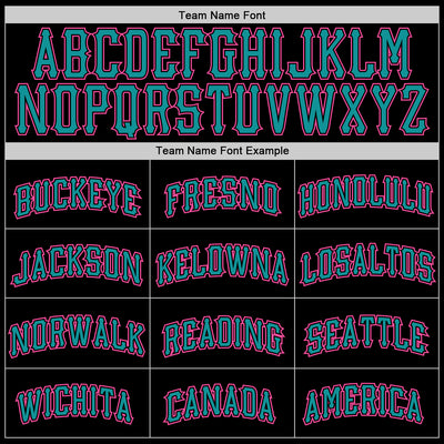 Custom Black Pink-Teal Authentic Baseball Jersey