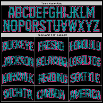 Custom Black Pink-Teal Authentic Baseball Jersey