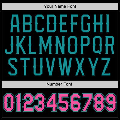 Custom Black Pink-Teal Authentic Baseball Jersey