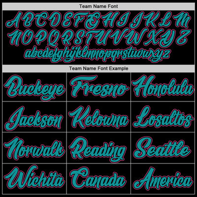 Custom Black Pink-Teal Authentic Baseball Jersey