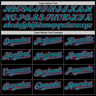 Custom Black Pink-Teal Authentic Baseball Jersey