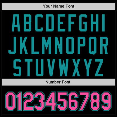 Custom Black Pink-Teal Authentic Baseball Jersey