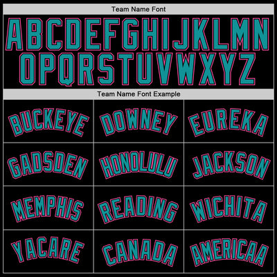 Custom Black Pink-Teal Authentic Baseball Jersey