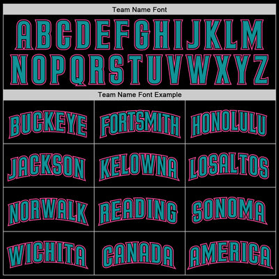Custom Black Pink-Teal Authentic Baseball Jersey