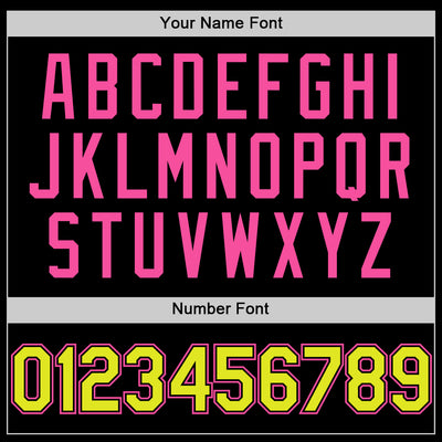 Custom Black Pink Pinstripe Neon Yellow Authentic Sleeveless Baseball Jersey