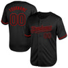 Custom Black Red Mesh Authentic Throwback Baseball Jersey