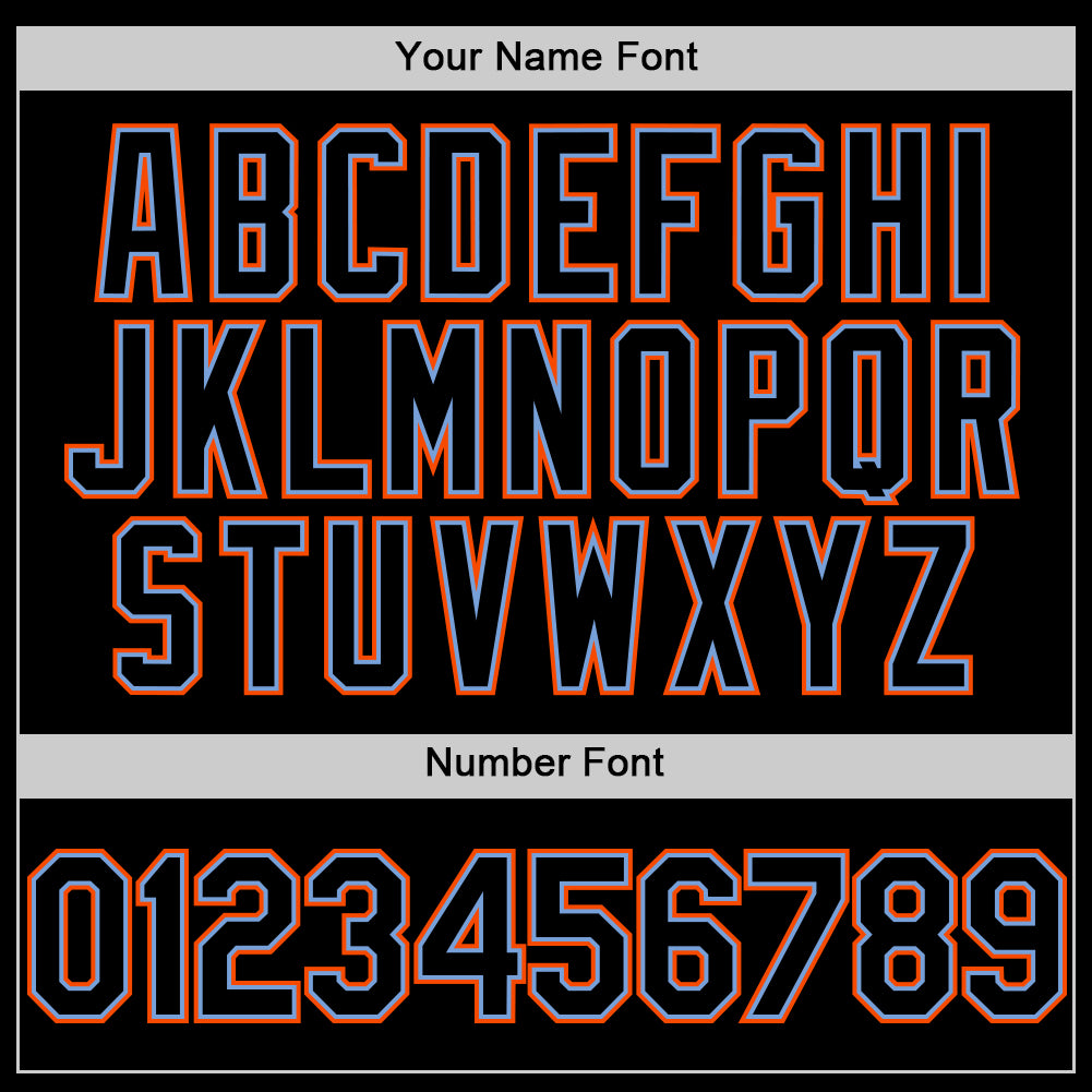 Custom Black Powder Blue-Orange Mesh Authentic Throwback Baseball Jersey