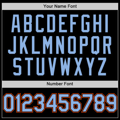 Custom Black Light Blue-Orange Mesh Authentic Throwback Baseball Jersey