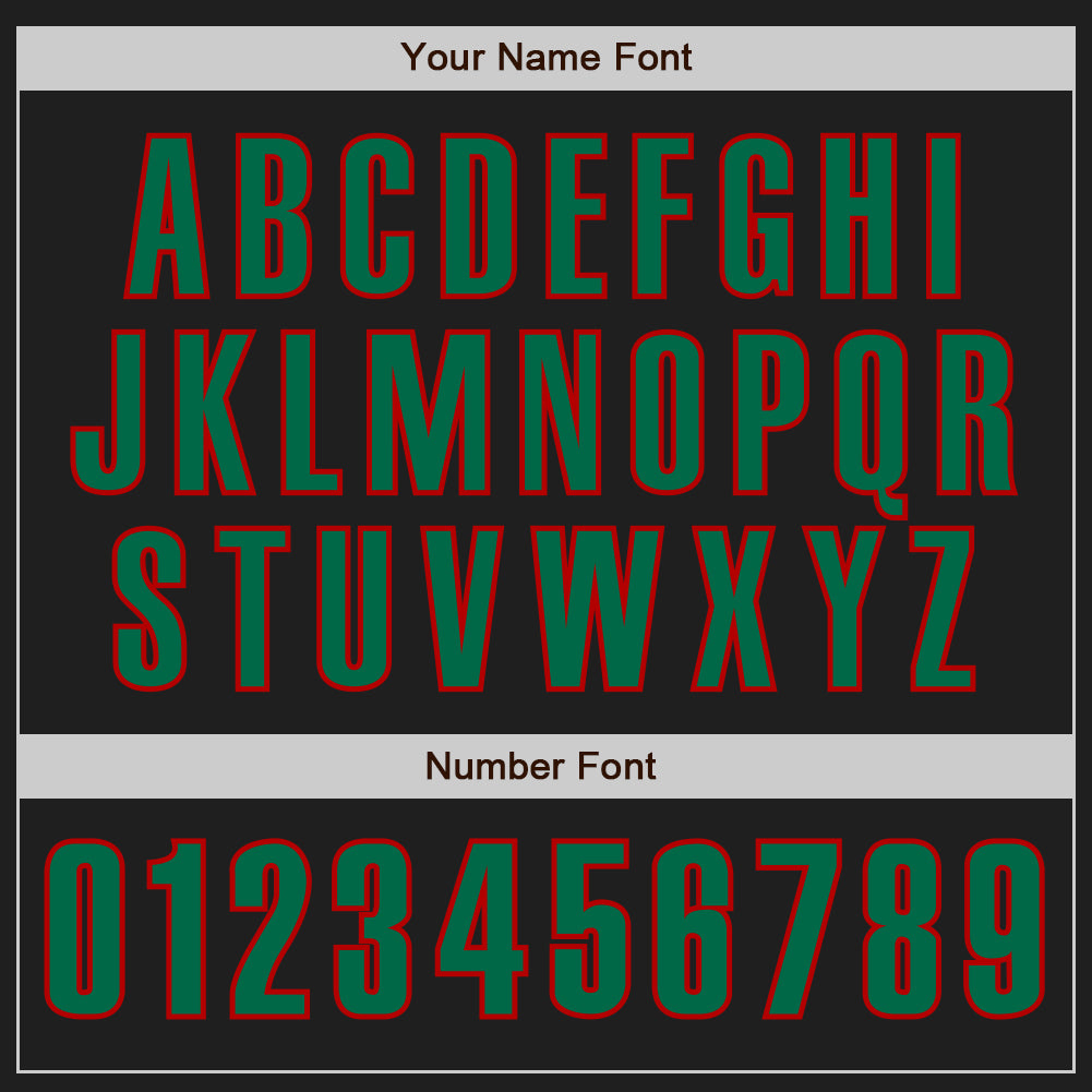 Custom Black Kelly Green-Red Authentic Baseball Jersey