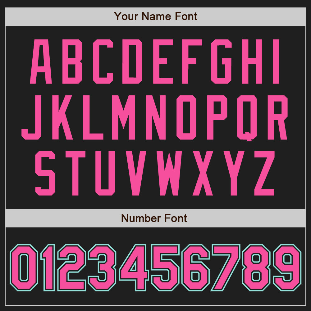 Custom Black Pink-Ice Blue Authentic Baseball Jersey