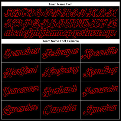 Custom Stitched Black Red Sports Pullover Sweatshirt Hoodie