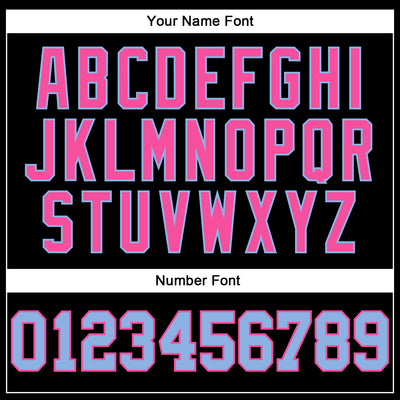 Custom Black Light Blue-Pink Authentic Football Jersey