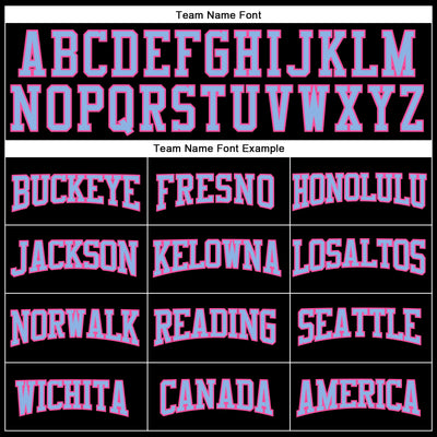Custom Black Pink-Light Blue Authentic Football Jersey