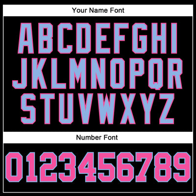 Custom Black Pink-Light Blue Authentic Football Jersey
