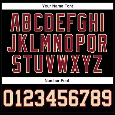 Custom Black Cream-Crimson Authentic Football Jersey