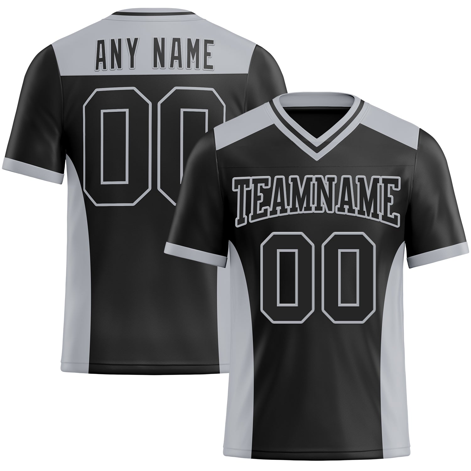 Custom Black Gray Authentic Football Jersey