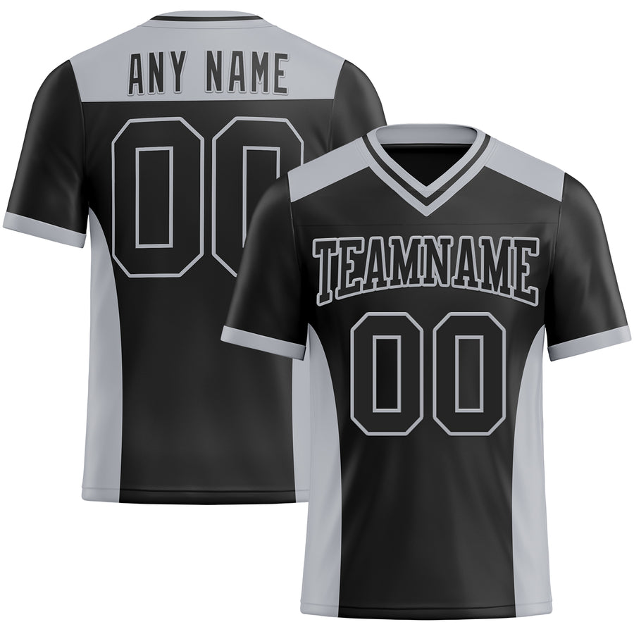 Custom Black Gray Authentic Football Jersey
