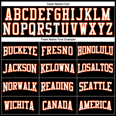 Custom Black White-Orange Authentic Football Jersey