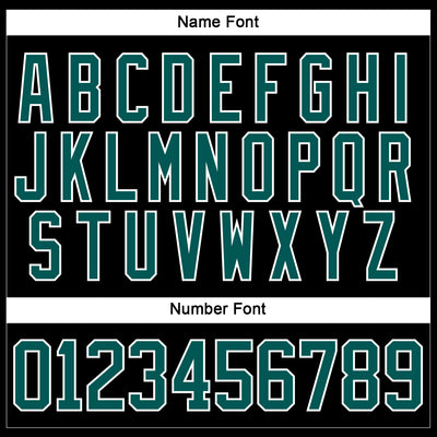 Custom Black Midnight Green-White Hockey Lace Neck Jersey