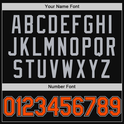 Custom Black Orange-Gray Authentic Throwback Baseball Jersey