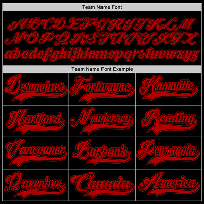 Custom Black Red Hockey Jersey