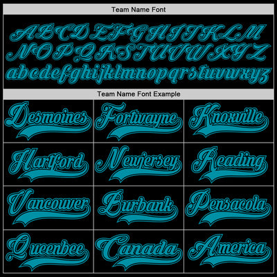 Custom Black Teal Hockey Jersey