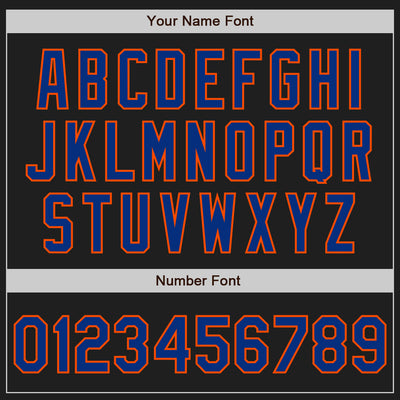 Custom Black Royal-Orange Authentic Baseball Jersey