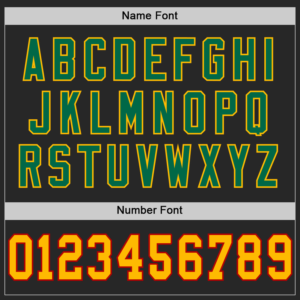 Custom Black Gold Red-Kelly Green Mesh Authentic Football Jersey