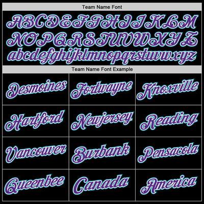 Custom Black Teal-Purple Authentic Throwback Basketball Jersey