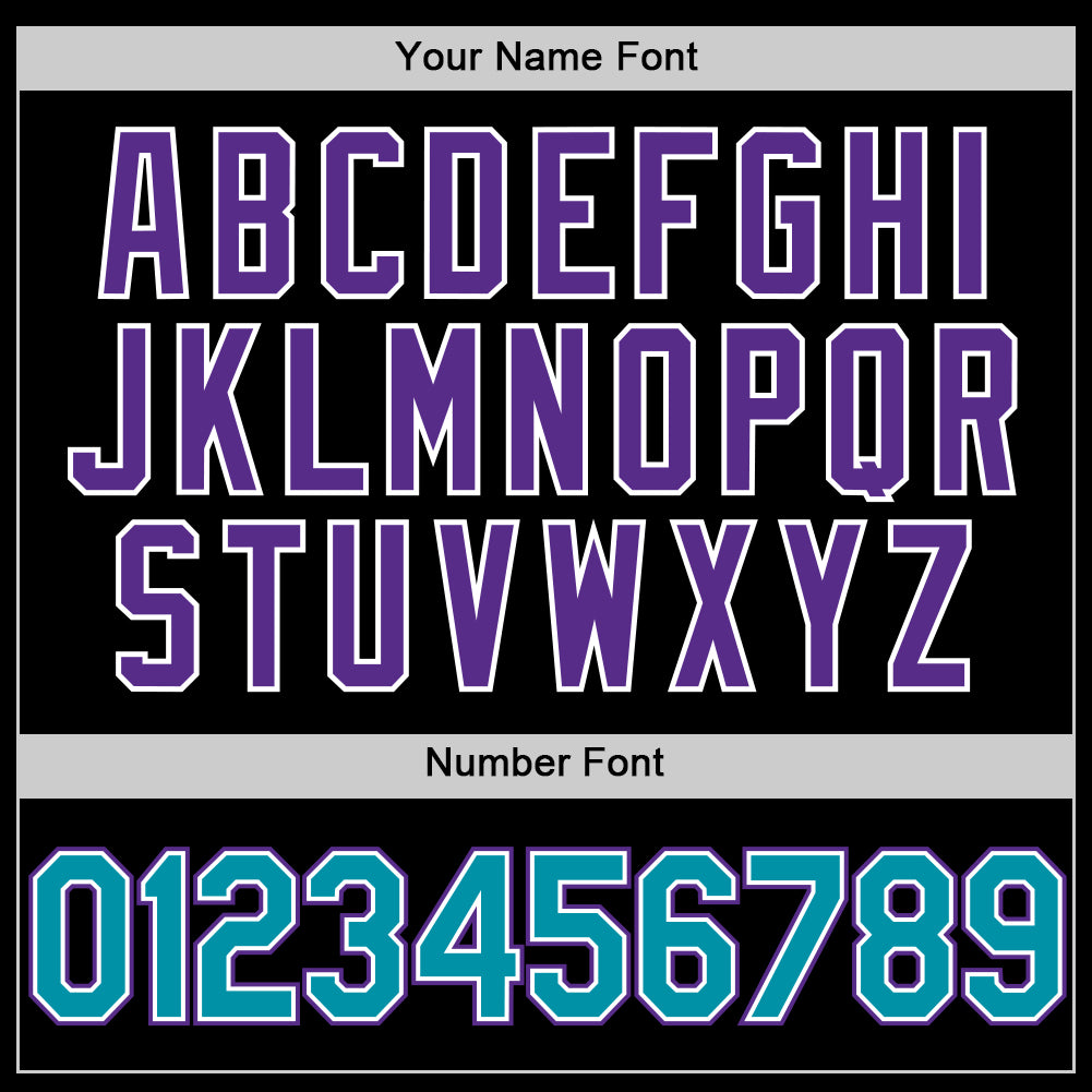 Custom Black Teal-Purple Authentic Throwback Basketball Jersey