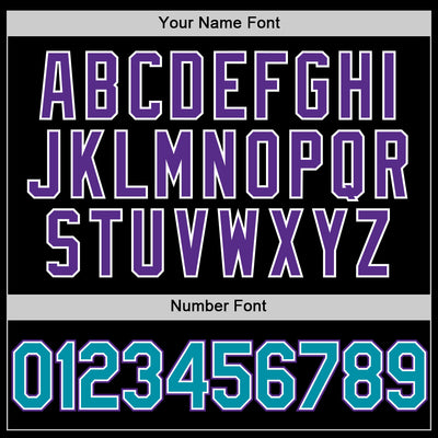 Custom Black Teal-Purple Authentic Throwback Basketball Jersey