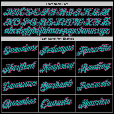 Custom Black Pink-Aqua Authentic Throwback Basketball Jersey