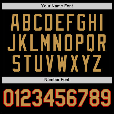 Custom Black Old Gold-Red Authentic Throwback Basketball Jersey