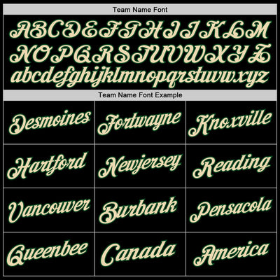 Custom Black Cream Green-Royal Authentic Throwback Basketball Jersey