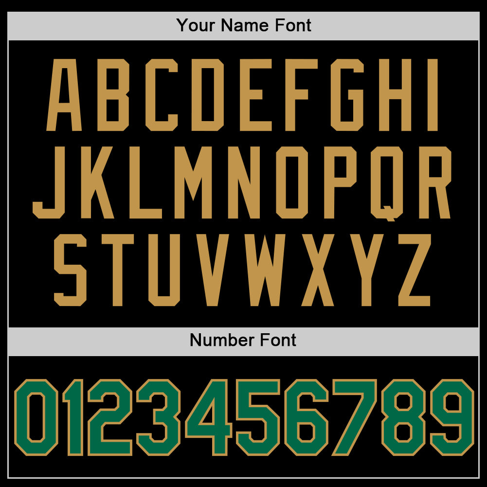 Custom Black Kelly Green-Old Gold Authentic Throwback Basketball Jersey