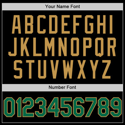 Custom Black Kelly Green-Old Gold Authentic Throwback Basketball Jersey