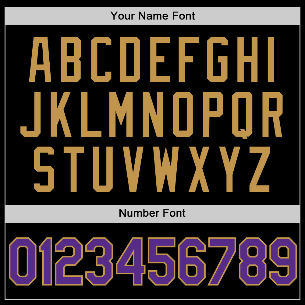 Custom Black Purple-Old Gold Authentic Throwback Basketball Jersey