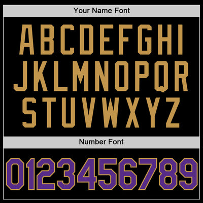 Custom Black Purple-Old Gold Authentic Throwback Basketball Jersey