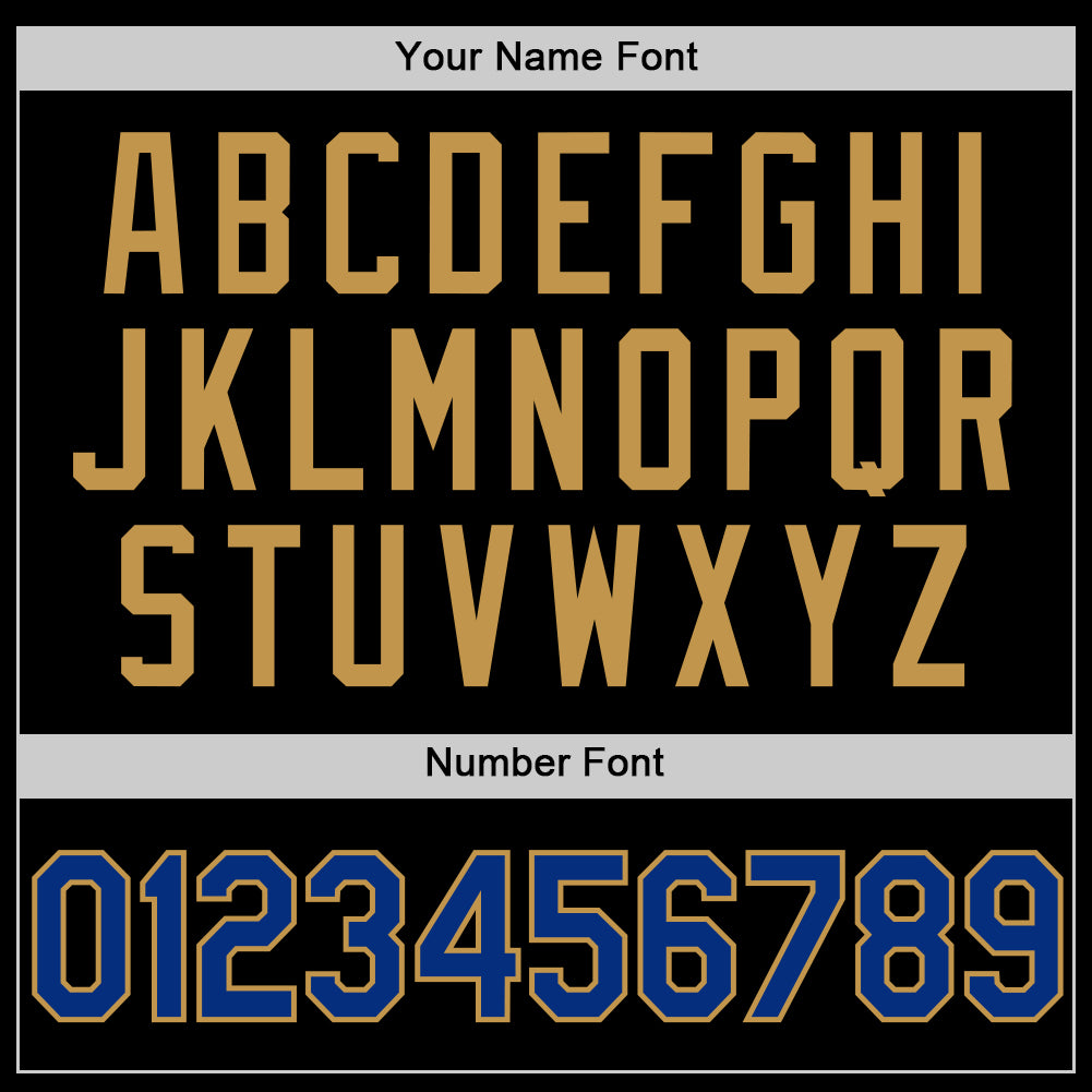 Custom Black Royal-Old Gold Authentic Throwback Basketball Jersey