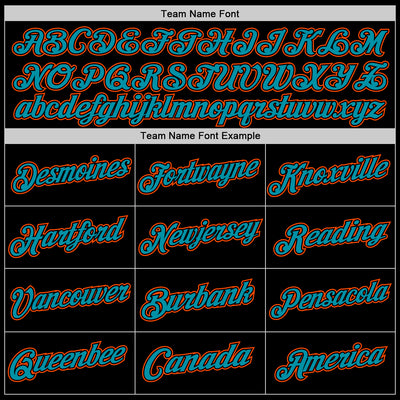 Custom Black Teal-Orange Authentic Throwback Basketball Jersey