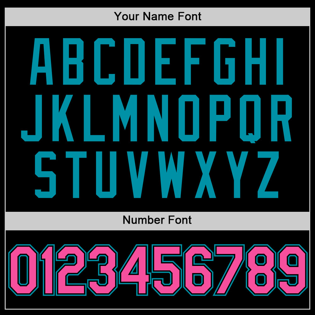 Custom Black Pink-Teal Authentic Throwback Basketball Jersey